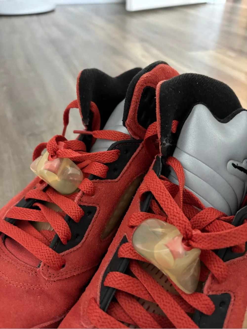 Jordan Kids Red Suede High-Top Sneakers